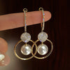 Elegant Pearl Crystal Drop Earrings for Weddings and Special Occasions