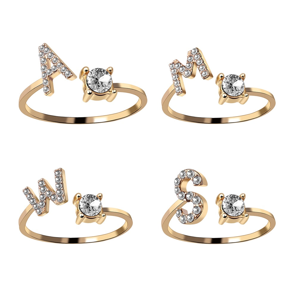 A-Z Initial Letter Adjustable Rings