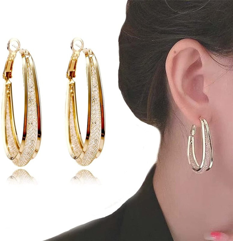 Oval Hoops Design Earrings