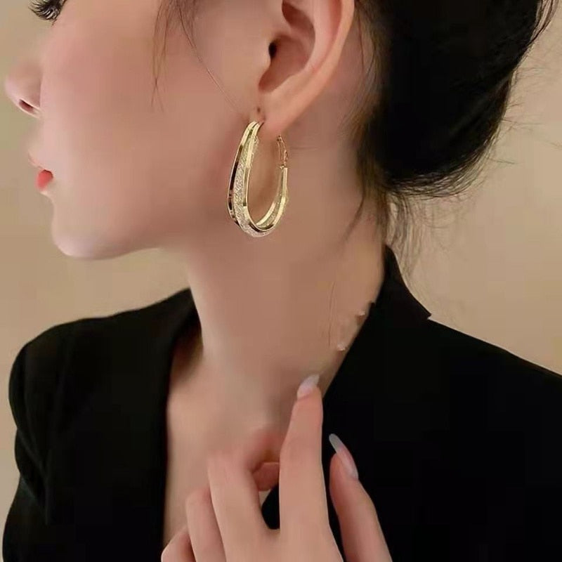 Oval Hoops Design Earrings