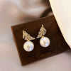 Elegant Pearl Crystal Drop Earrings for Weddings and Special Occasions