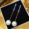 Elegant Pearl Crystal Drop Earrings for Weddings and Special Occasions