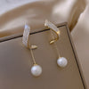 Elegant Pearl Crystal Drop Earrings for Weddings and Special Occasions
