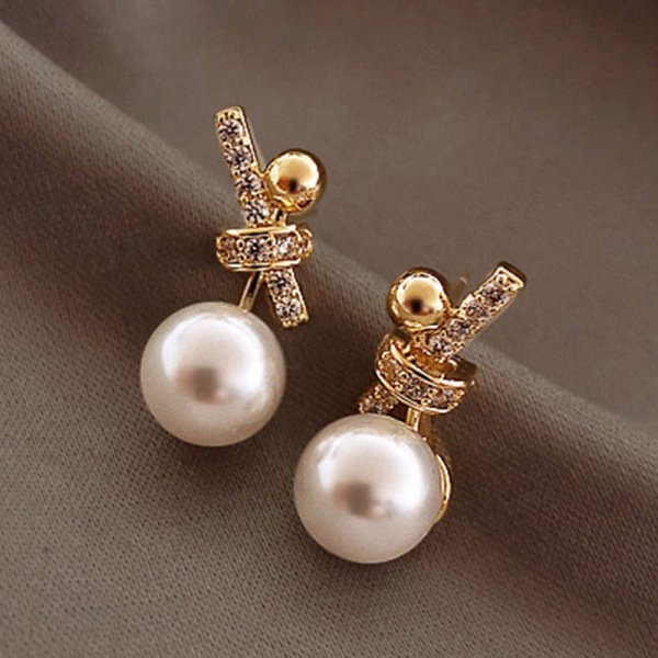 Elegant Pearl Crystal Drop Earrings for Weddings and Special Occasions