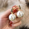 Elegant Pearl Crystal Drop Earrings for Weddings and Special Occasions