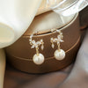 Elegant Pearl Crystal Drop Earrings for Weddings and Special Occasions