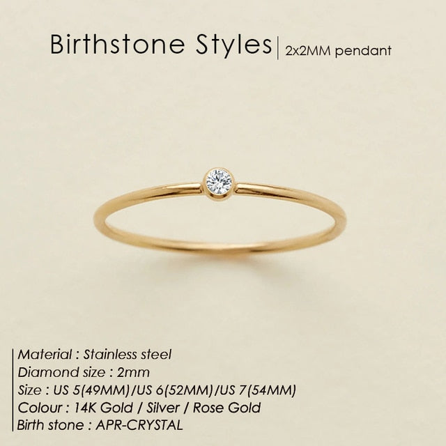 Stainless Steel Birthstone Rings