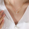 Birthstone Stainless Steel Necklace with Clavicle Chain