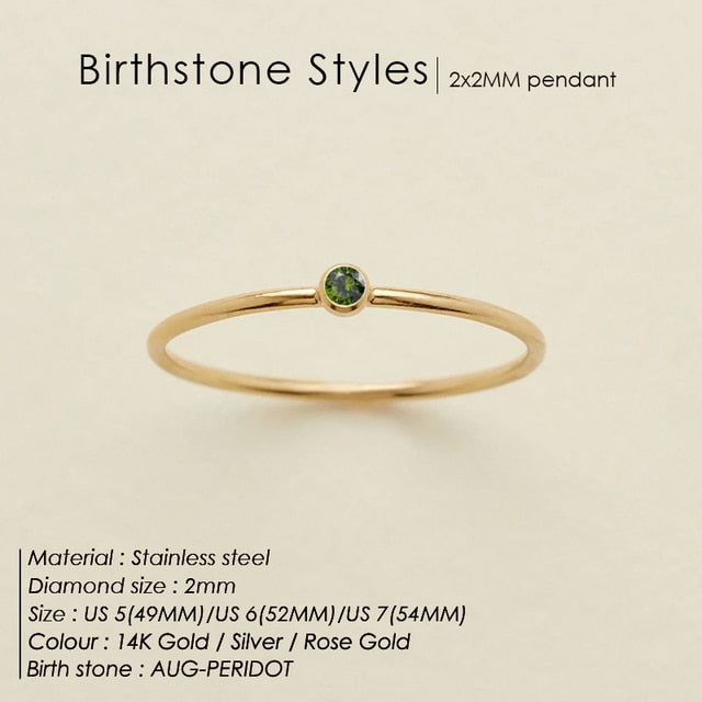 Stainless Steel Birthstone Rings