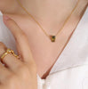Birthstone Stainless Steel Necklace with Clavicle Chain