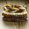 Men's Vintage Beaded and Leather Bracelets