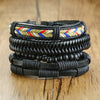 Men's Vintage Beaded and Leather Bracelets