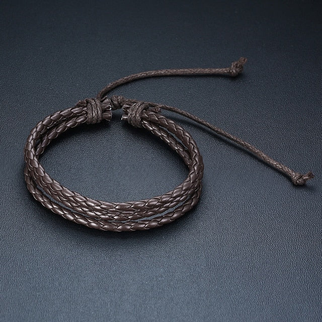 Men's Vintage Beaded and Leather Bracelets