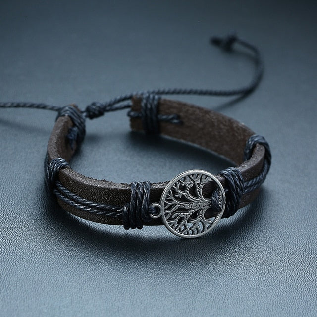 Men's Vintage Beaded and Leather Bracelets