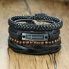 Men's Vintage Beaded and Leather Bracelets