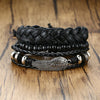 Men's Vintage Beaded and Leather Bracelets