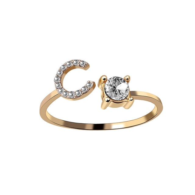 A-Z Initial Letter Adjustable Rings