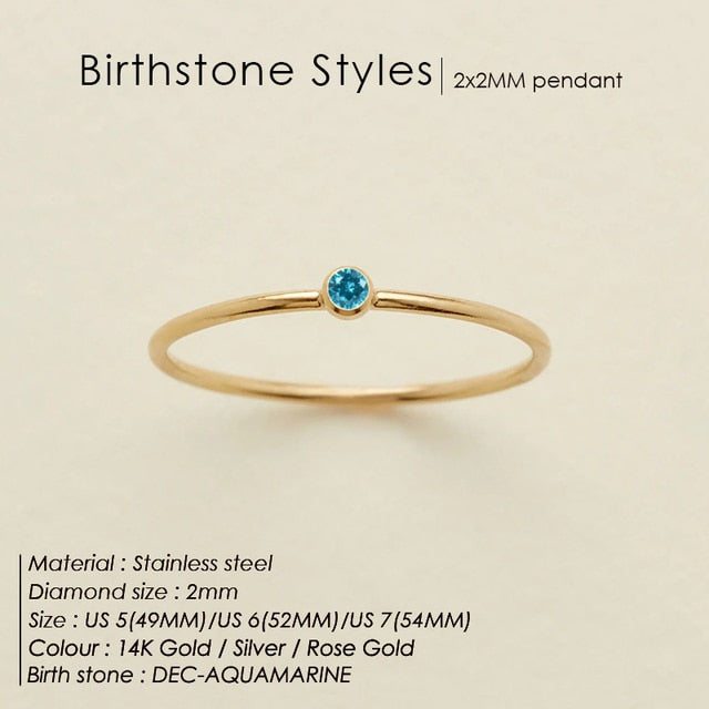 Stainless Steel Birthstone Rings