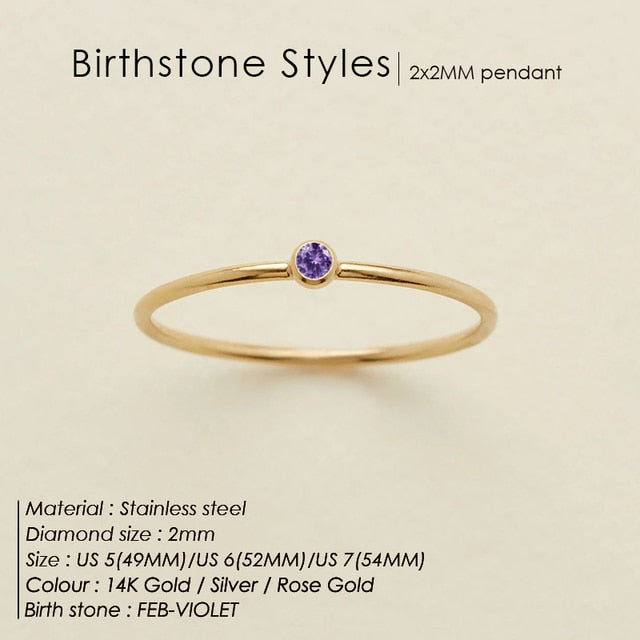 Stainless Steel Birthstone Rings