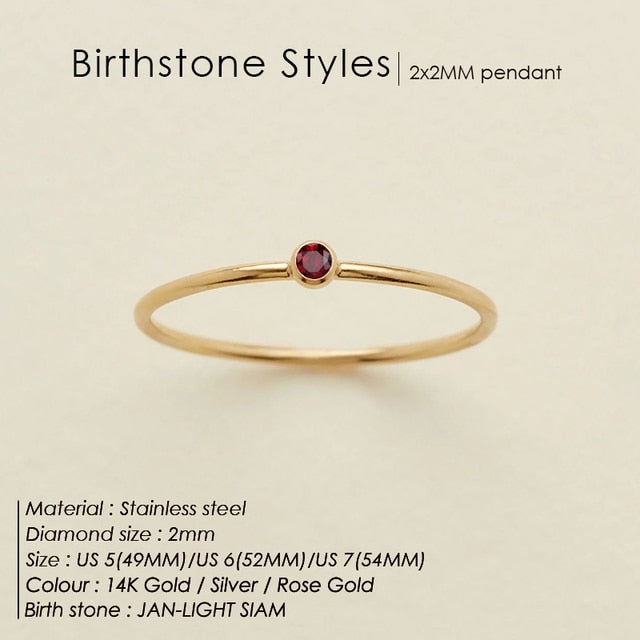 Stainless Steel Birthstone Rings