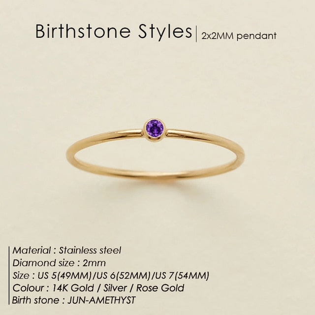 Stainless Steel Birthstone Rings