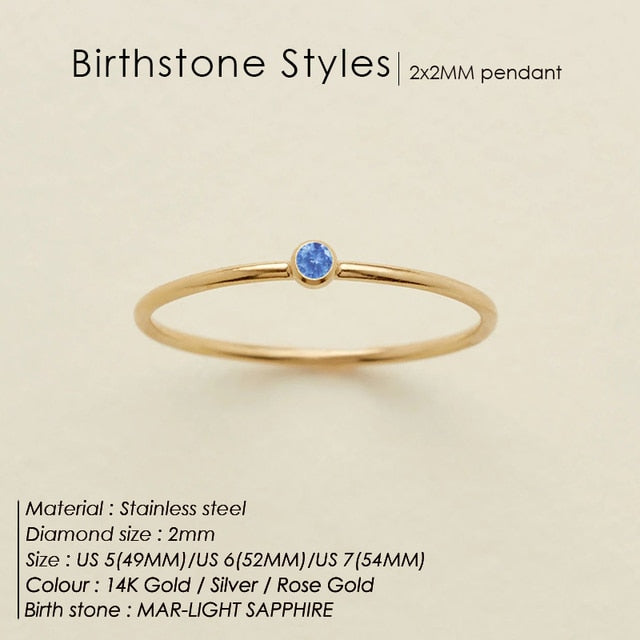 Stainless Steel Birthstone Rings