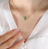 Birthstone Stainless Steel Necklace with Clavicle Chain