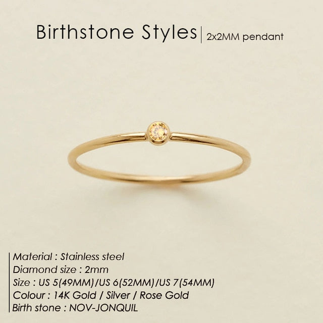 Stainless Steel Birthstone Rings