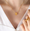 Birthstone Stainless Steel Necklace with Clavicle Chain