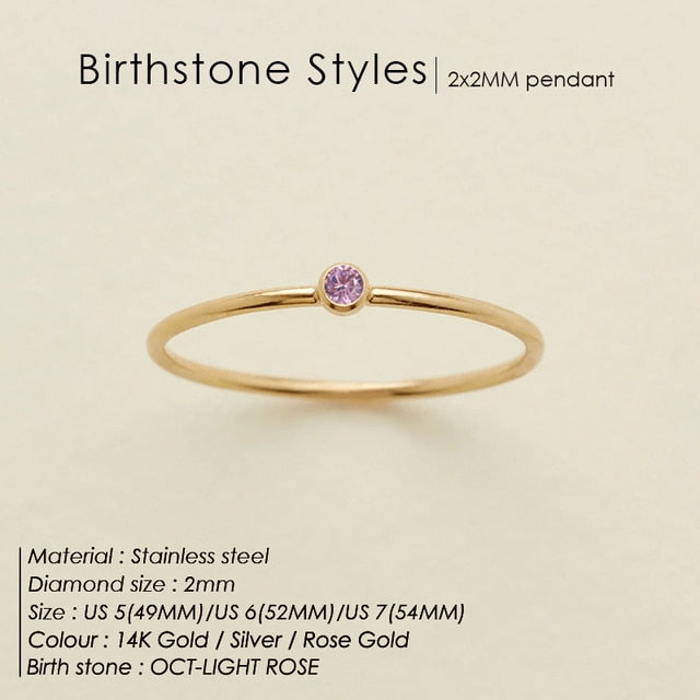 Stainless Steel Birthstone Rings