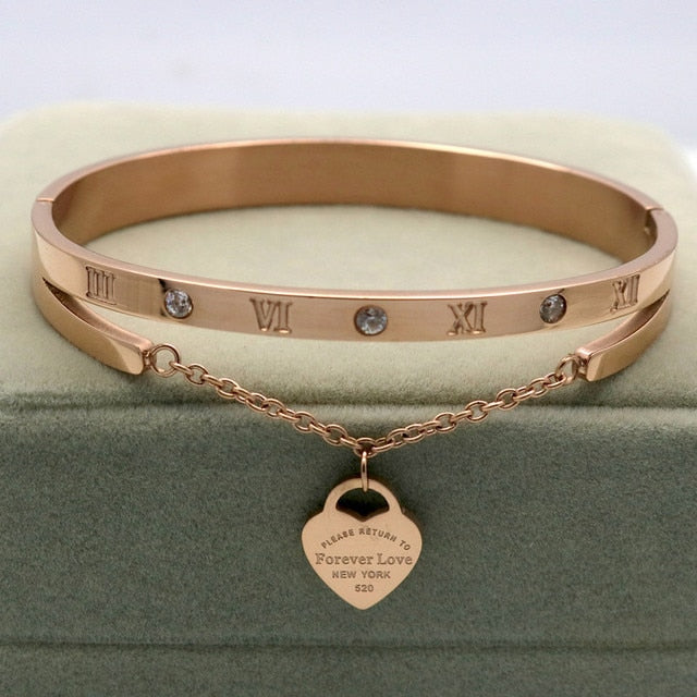 Love Heart Design Bangle Bracelet