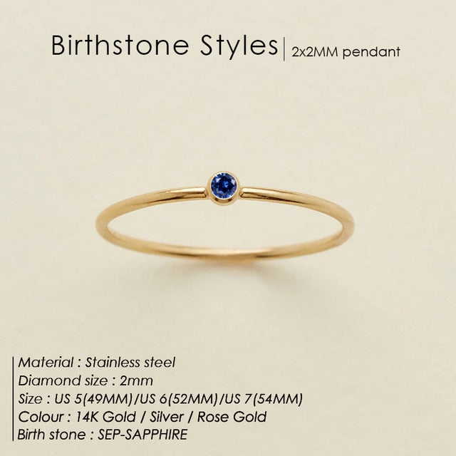 Stainless Steel Birthstone Rings