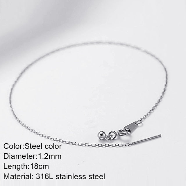 Stainless Steel Chain Birthstone Bracelet